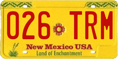 NM license plate 026TRM
