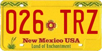NM license plate 026TRZ