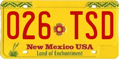 NM license plate 026TSD