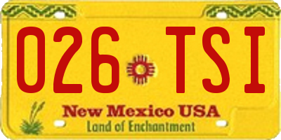 NM license plate 026TSI