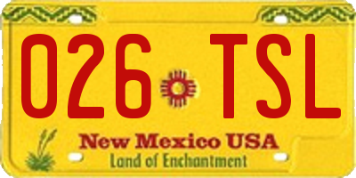 NM license plate 026TSL