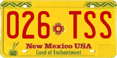 NM license plate 026TSS