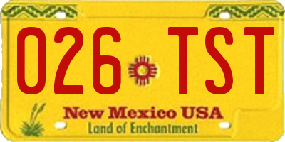 NM license plate 026TST
