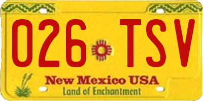 NM license plate 026TSV