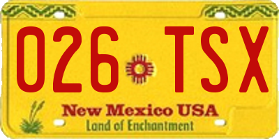 NM license plate 026TSX