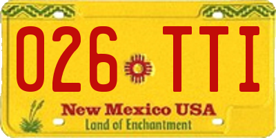 NM license plate 026TTI