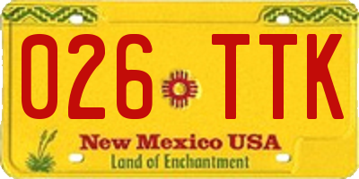 NM license plate 026TTK