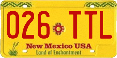 NM license plate 026TTL