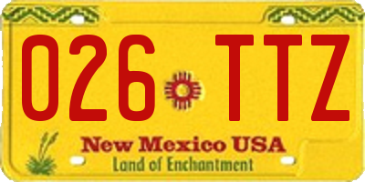 NM license plate 026TTZ