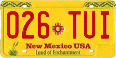 NM license plate 026TUI