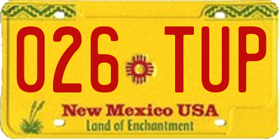 NM license plate 026TUP