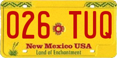 NM license plate 026TUQ
