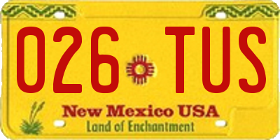 NM license plate 026TUS