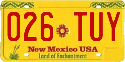 NM license plate 026TUY