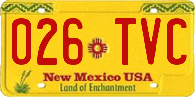 NM license plate 026TVC
