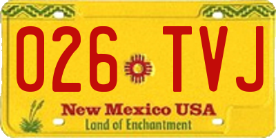 NM license plate 026TVJ