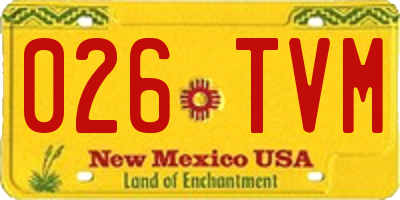 NM license plate 026TVM