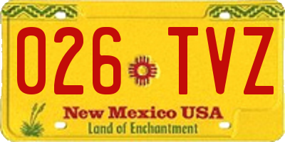 NM license plate 026TVZ