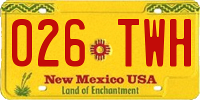 NM license plate 026TWH