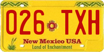 NM license plate 026TXH