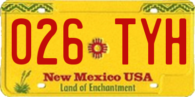 NM license plate 026TYH