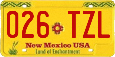 NM license plate 026TZL