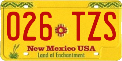 NM license plate 026TZS