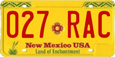 NM license plate 027RAC