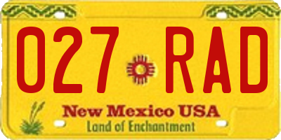 NM license plate 027RAD