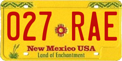 NM license plate 027RAE