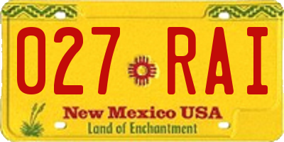 NM license plate 027RAI