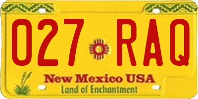 NM license plate 027RAQ