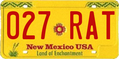 NM license plate 027RAT