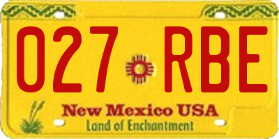 NM license plate 027RBE