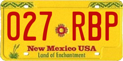 NM license plate 027RBP