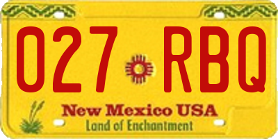 NM license plate 027RBQ