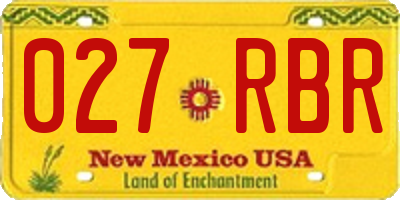 NM license plate 027RBR