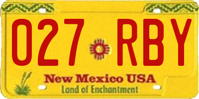 NM license plate 027RBY