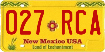 NM license plate 027RCA