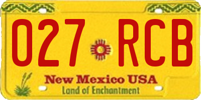 NM license plate 027RCB