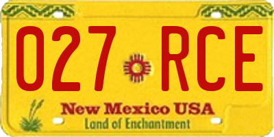 NM license plate 027RCE