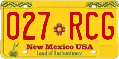 NM license plate 027RCG