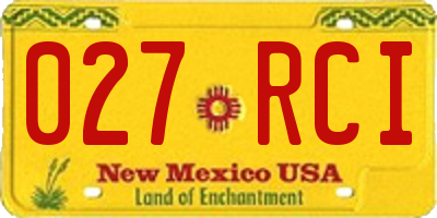 NM license plate 027RCI