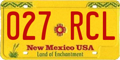 NM license plate 027RCL