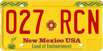 NM license plate 027RCN