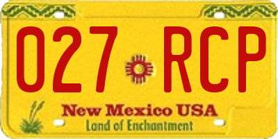 NM license plate 027RCP