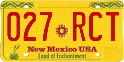 NM license plate 027RCT