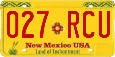 NM license plate 027RCU