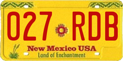 NM license plate 027RDB