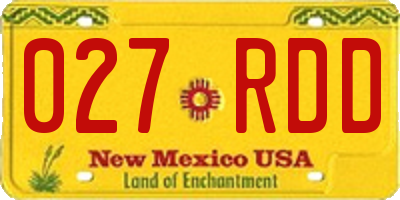 NM license plate 027RDD